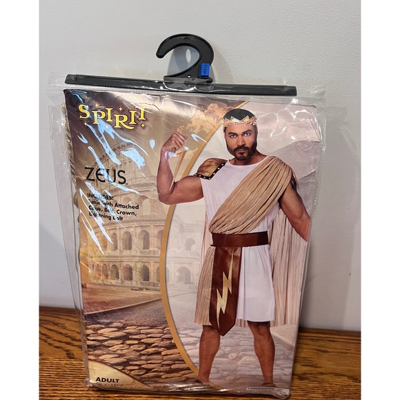 Spirit Halloween Zeus Costume Adult X-Large God Greek Mythology Tunic Cape - Picture 1 of 5